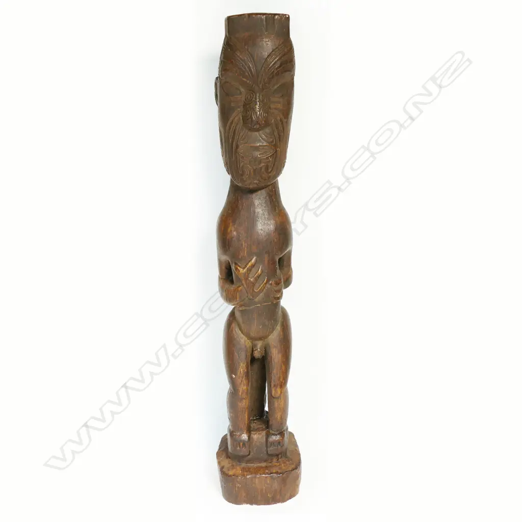 A 1970's/80's Auckland Museum replica composition Māori tekoteko figure, Image 1++